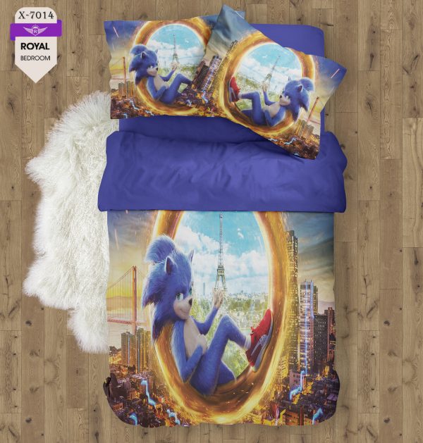 روتختی و ملحفه ( تک نفره ) طرح سونیک کد KX-7014