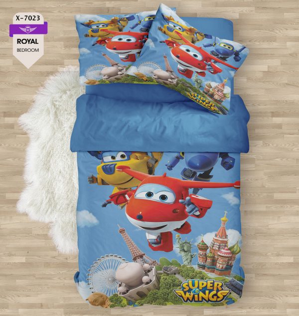 روتختی و ملحفه ( تک نفره ) طرح جت پستچی کد KX-7023