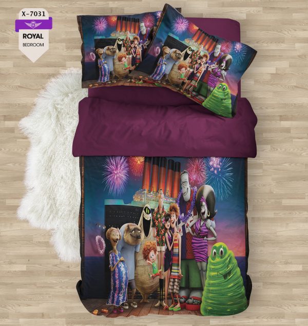 روتختی و ملحفه ( تک نفره ) طرح هتل ترانسیلوانیا کد KX-7031