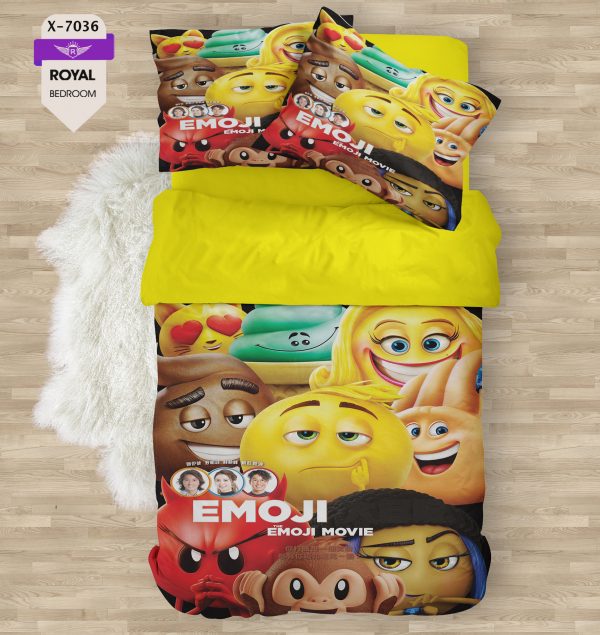 روتختی و ملحفه ( تک نفره ) طرح ایموجی کد KX-7036