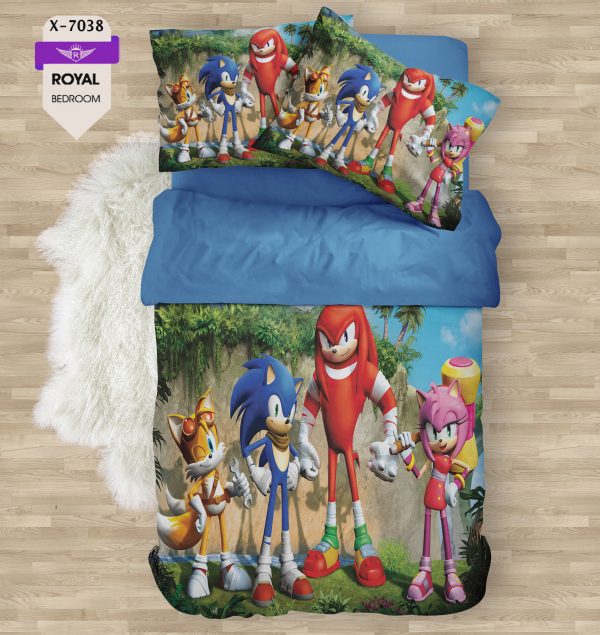 روتختی و ملحفه ( تک نفره ) طرح سونیک کد KX-7038