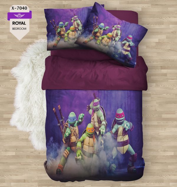 روتختی و ملحفه ( تک نفره ) طرح لاکپشت های نینجا کد KX-7040