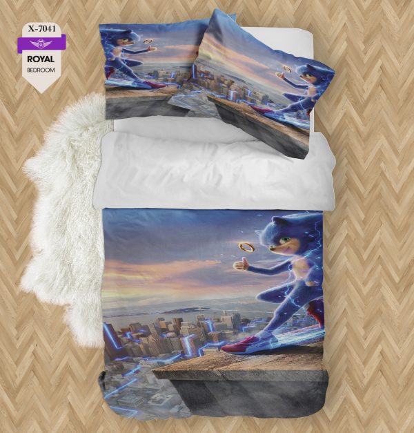 روتختی و ملحفه ( تک نفره ) طرح سونیک کد KX-7041