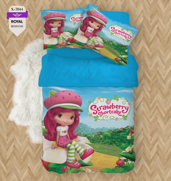 روتختی و ملحفه ( تک نفره ) طرح توت فرنگی کوچولو کد KX-7044