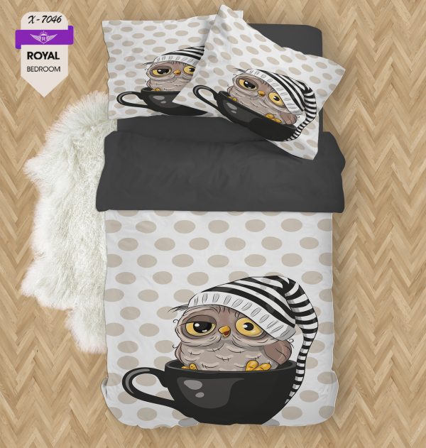 روتختی و ملحفه ( تک نفره ) طرح جغد کد KX-7046