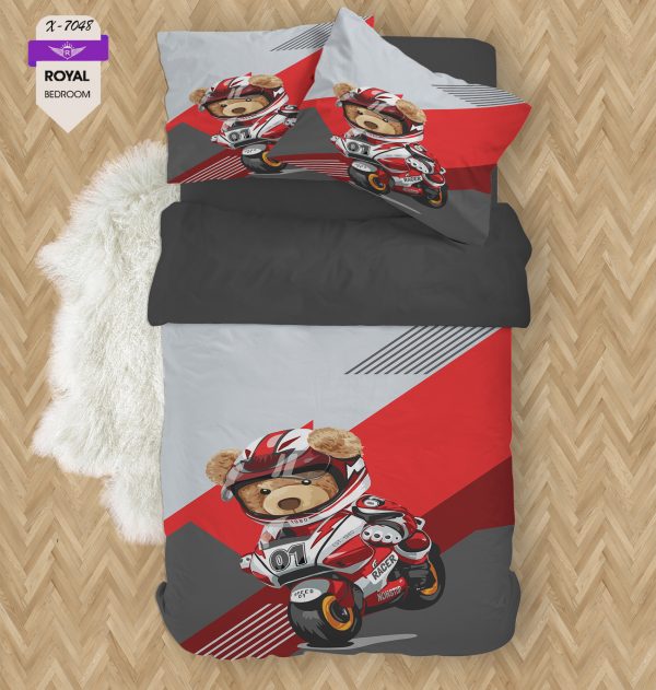 روتختی و ملحفه ( تک نفره ) طرح خرس کد KX-7048