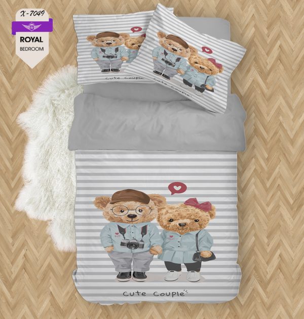 روتختی و ملحفه ( تک نفره ) طرح خرس کد KX-7049