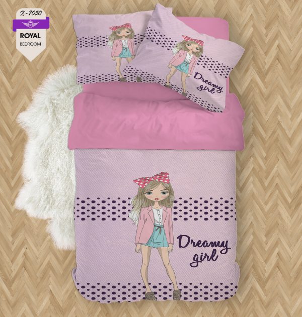 روتختی و ملحفه ( تک نفره ) طرح دختر کد KX-7050