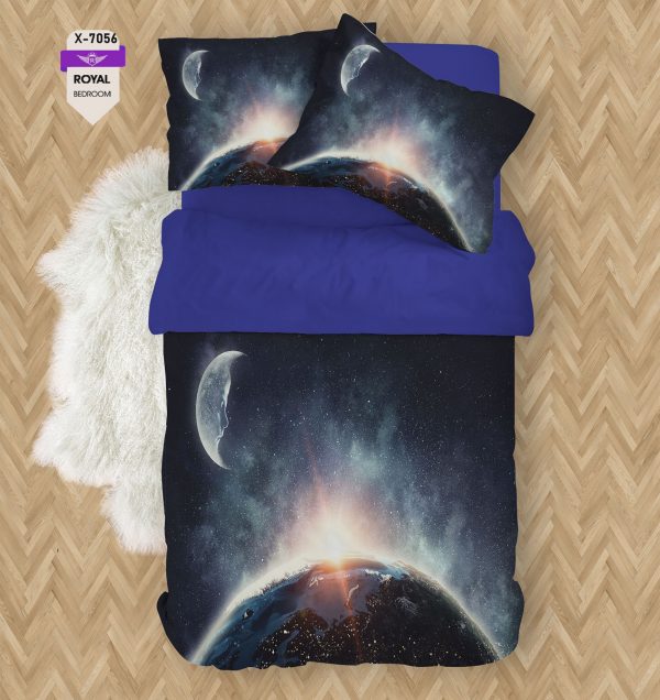 روتختی و ملحفه ( تک نفره ) طرح کهکشان کد KX-7056
