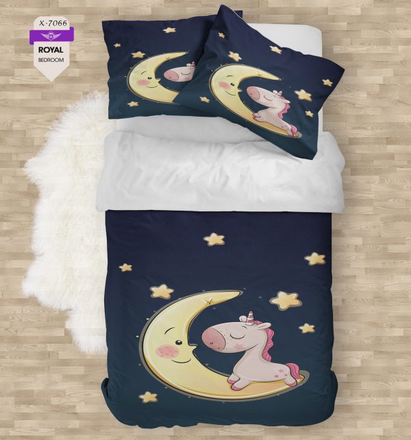 روتختی و ملحفه ( تک نفره ) طرح ماه کد KX-7066
