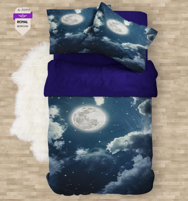 روتختی و ملحفه ( تک نفره ) طرح ماه کد KX-7070