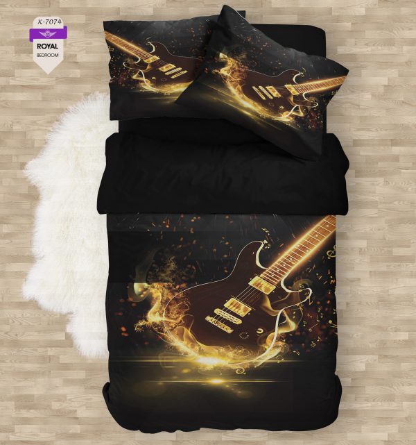 روتختی و ملحفه ( تک نفره ) طرح گیتار کد KX-7074