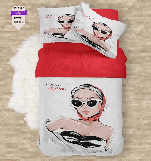 روتختی و ملحفه ( تک نفره ) طرح خانم کد KX-7076
