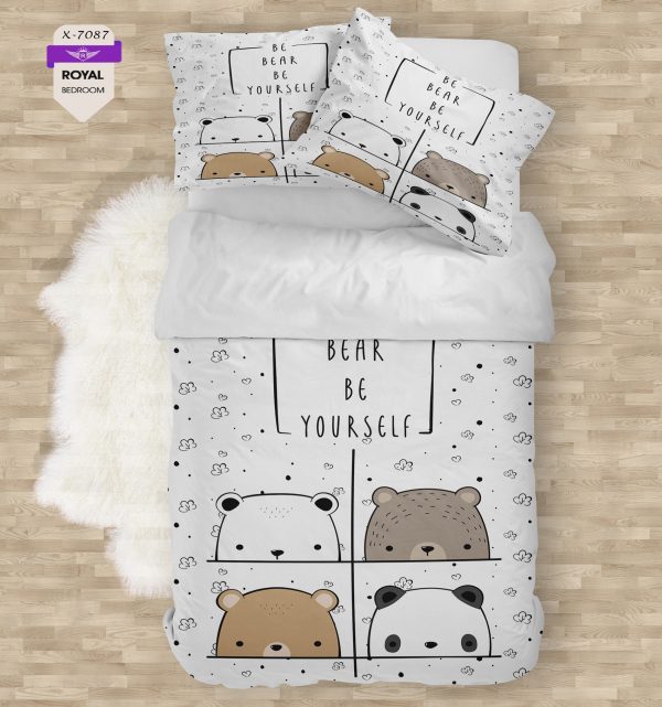 روتختی و ملحفه ( تک نفره ) طرح خرس کد KX-7087