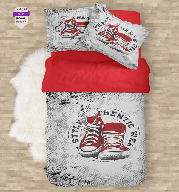 روتختی و ملحفه ( تک نفره ) طرح کانورس کد KX-7088