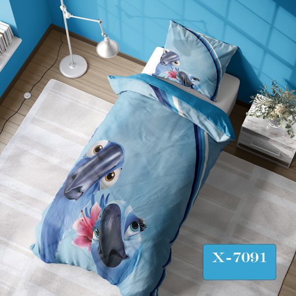 روتختی و ملحفه ( تک نفره ) طرح بلو کد KX-7091
