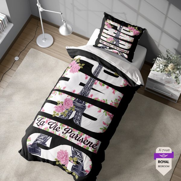 روتختی و ملحفه ( تک نفره ) طرح پاریس کد KX-7095