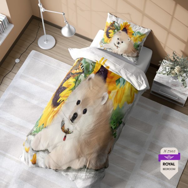 روتختی و ملحفه ( تک نفره ) طرح سگ کد KX-7102