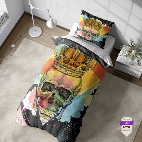 روتختی و ملحفه ( تک نفره ) طرح اسکلت کد KX-7108