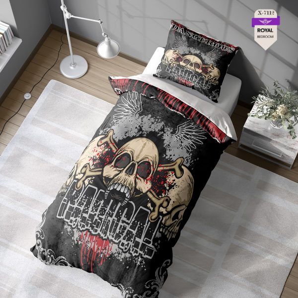 روتختی و ملحفه ( تک نفره ) طرح اسکلت کد KX-7112