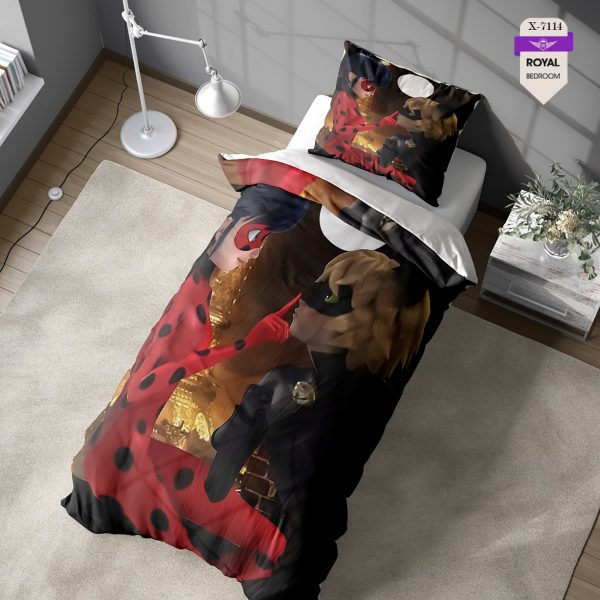 روتختی و ملحفه ( تک نفره ) طرح دختر کفشدوزکی کد KX-7114