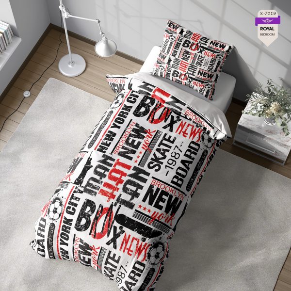 روتختی و ملحفه ( تک نفره ) طرح نوشته کد KX-7119