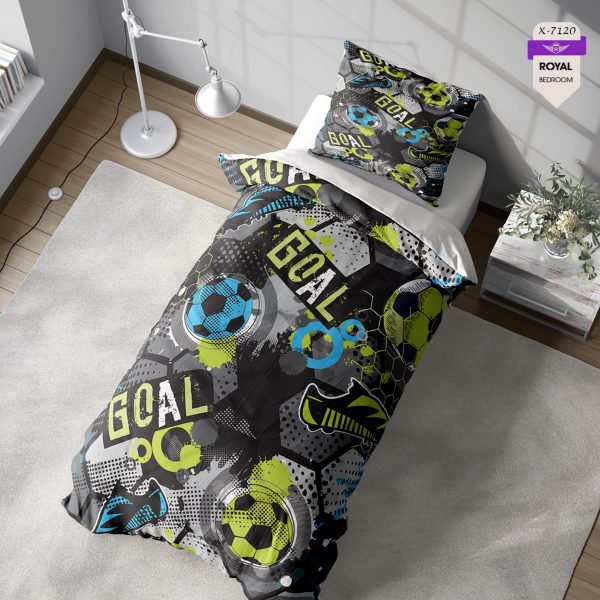 روتختی و ملحفه ( تک نفره ) طرح فوتبال کد KX-7120