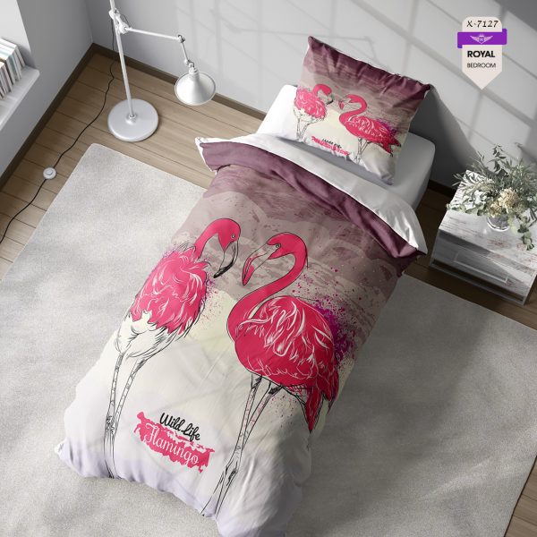 روتختی و ملحفه ( تک نفره ) طرح فلامینگو کد KX-7121