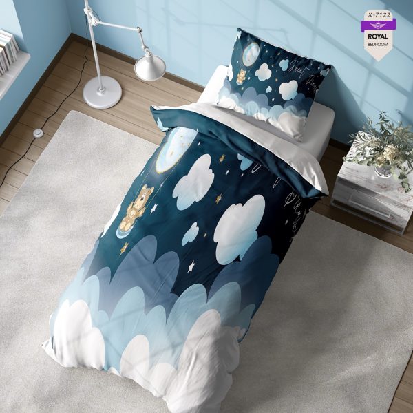 روتختی و ملحفه ( تک نفره ) طرح آسمان شب کد KX-7122