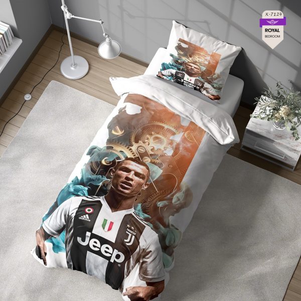 روتختی و ملحفه ( تک نفره ) طرح رونالدو کد KX-7124