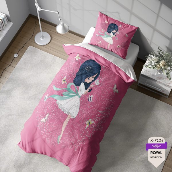 روتختی و ملحفه ( تک نفره ) طرح دختر کد KX-7128