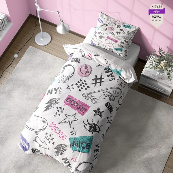 روتختی و ملحفه ( تک نفره ) طرح شلوغ کد KX-7129