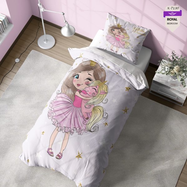 روتختی و ملحفه ( تک نفره ) طرح دختر کد KX-7130