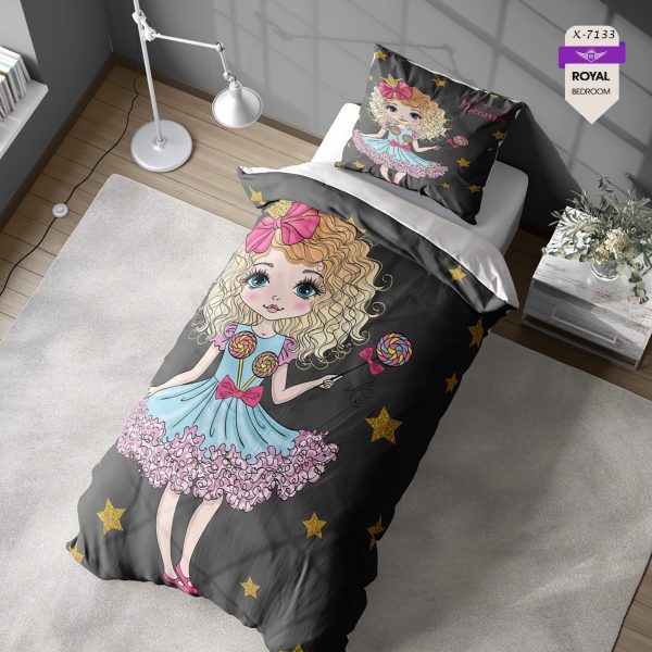 روتختی و ملحفه ( تک نفره ) طرح دختر کد KX-7133