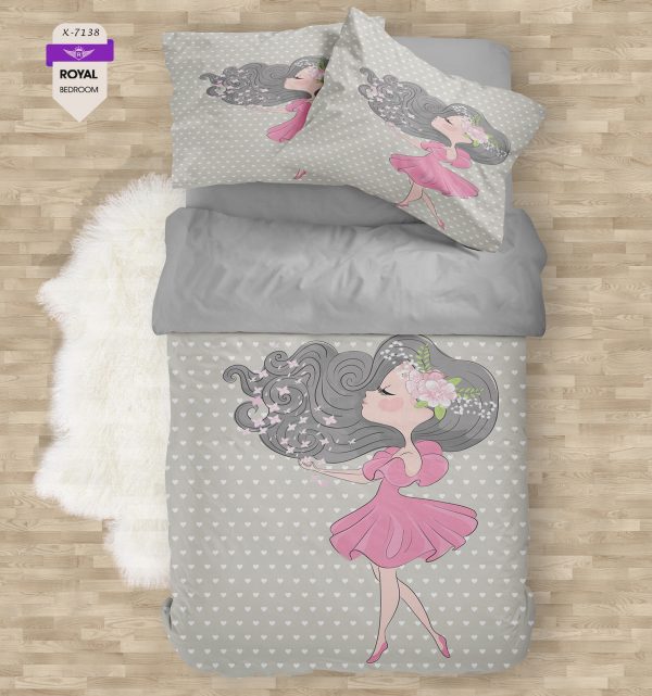 روتختی و ملحفه ( تک نفره ) طرح دختر کد KX-7138