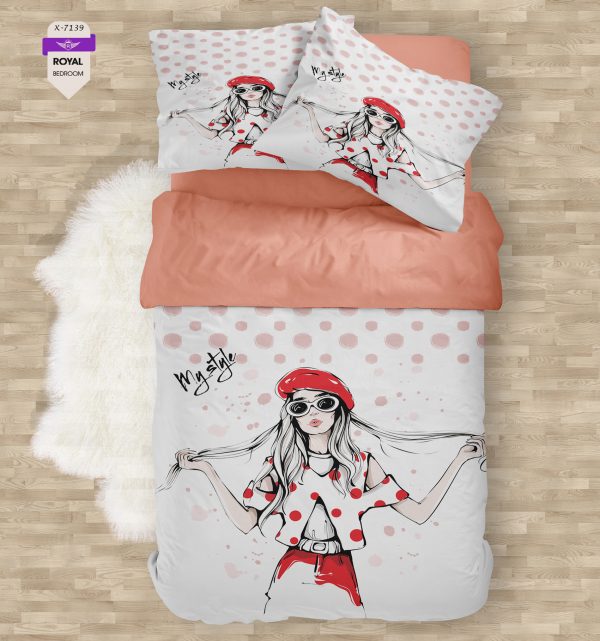 روتختی و ملحفه ( تک نفره ) طرح دختر کد KX-7139