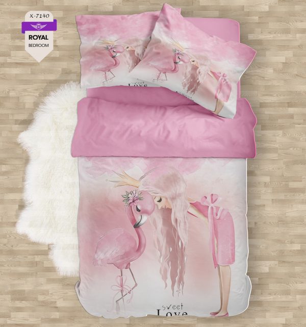 روتختی و ملحفه ( تک نفره ) طرح دختر کد KX-7140