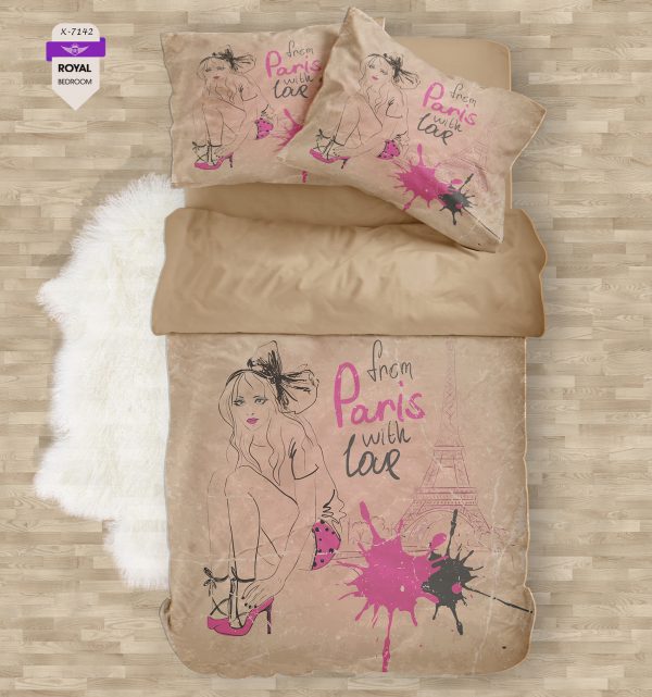 روتختی و ملحفه ( تک نفره ) طرح پاریس کد KX-7142