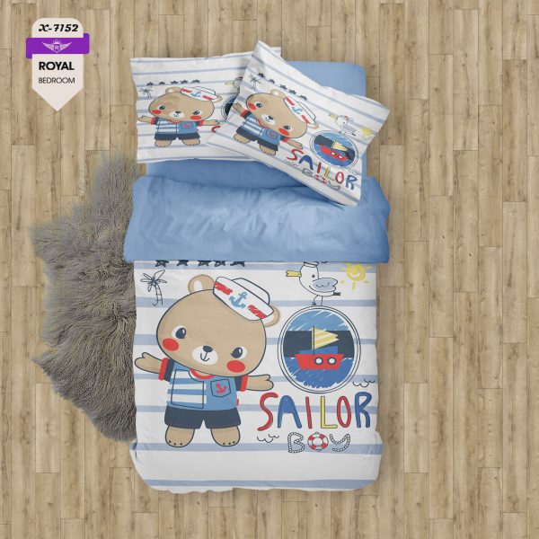 روتختی و ملحفه ( تک نفره ) طرح خرس کد KX-7152