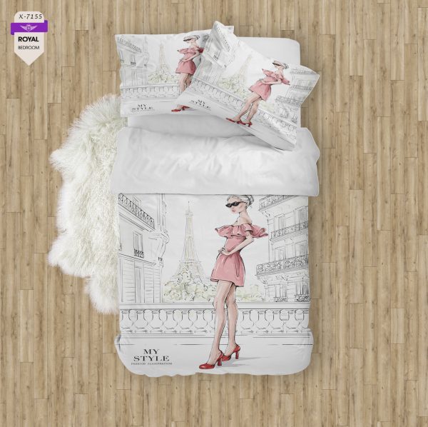 روتختی و ملحفه ( تک نفره ) طرح دختر کد KX-7155