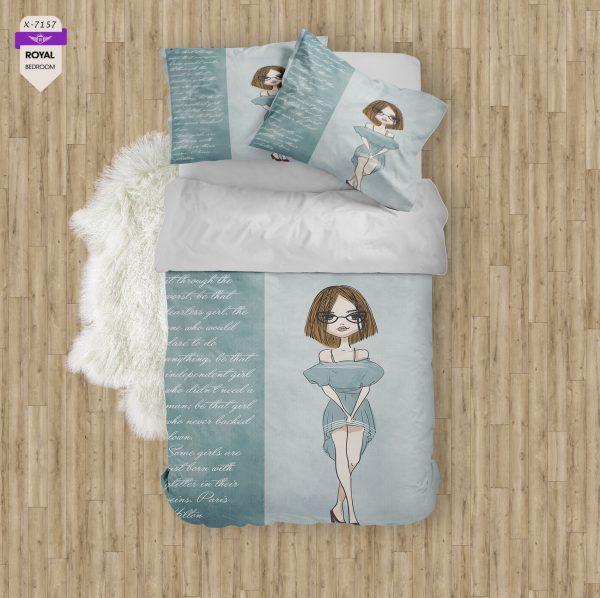 روتختی و ملحفه ( تک نفره ) طرح دختر کد KX-7157