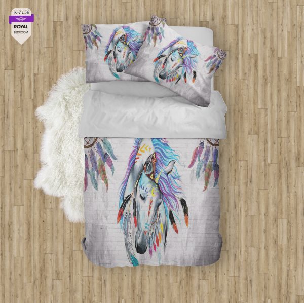 روتختی و ملحفه ( تک نفره ) طرح اسب کد KX-7158