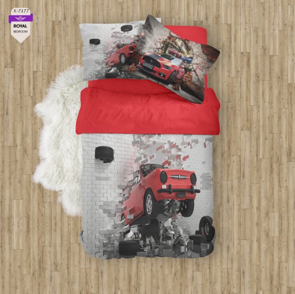 روتختی و ملحفه ( تک نفره ) طرح ماشین کد KX-7177