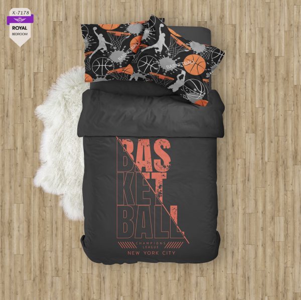 روتختی و ملحفه ( تک نفره ) طرح بسکتبال کد KX-7178