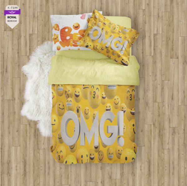 روتختی و ملحفه ( تک نفره ) طرح ایموجی کد KX-7186