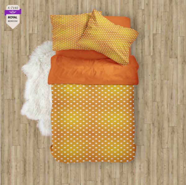 روتختی و ملحفه ( تک نفره ) طرح خال خالی کد KX-7192
