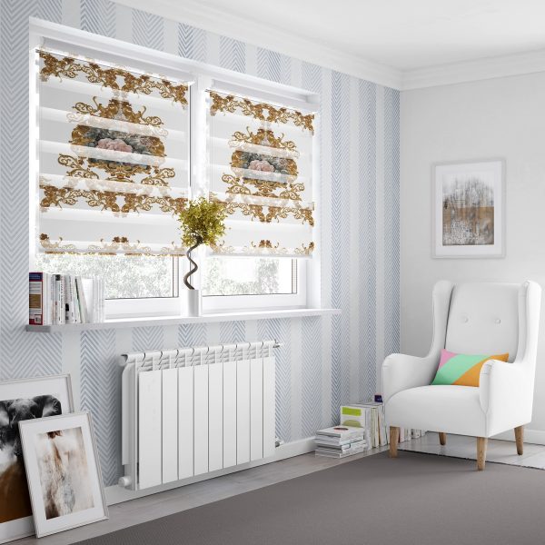 پرده زبرا طرح گل کد Z0017