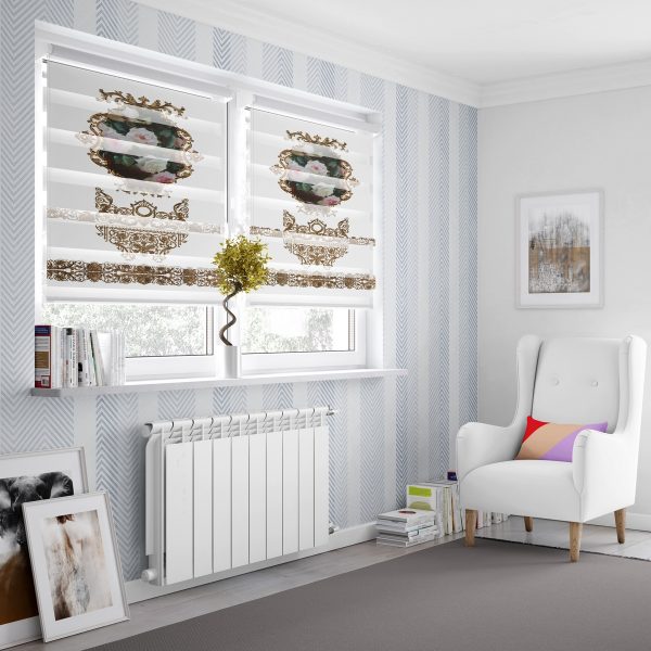 پرده زبرا طرح گل کد Z0020