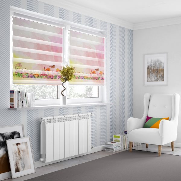 پرده زبرا طرح گل کد Z08