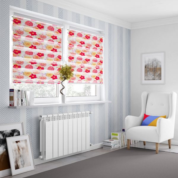 پرده زبرا طرح گل کد Z2036-2